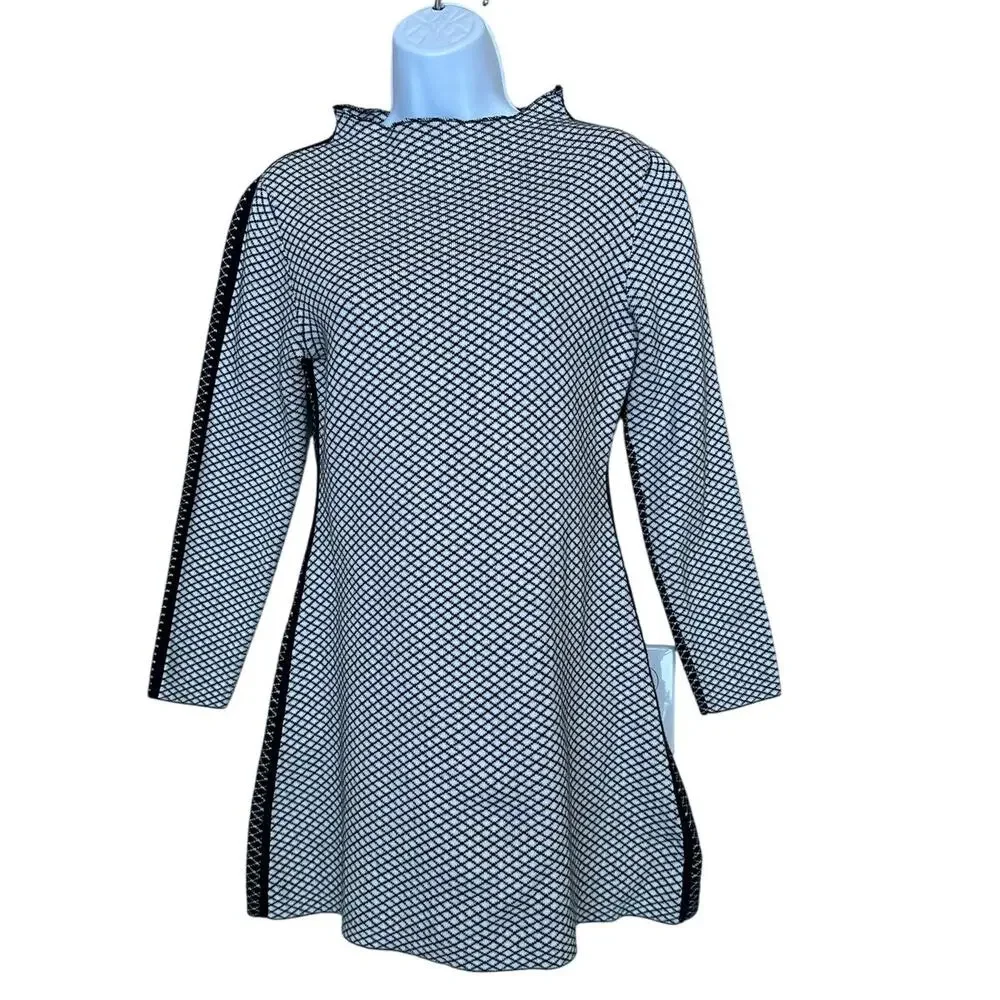 Victor Glemaud Cashmere Mod Mini Dress MEDIUM Checked Sweater Knit Designer $450 - Picture 5 of 10